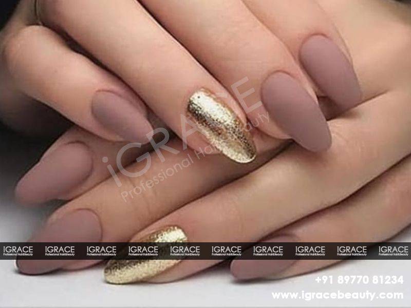 Perfect manicure with some golden foil✨ Gel Extensions with Nail Design by  Sagida💙 DM to book your appointment… | Instagram